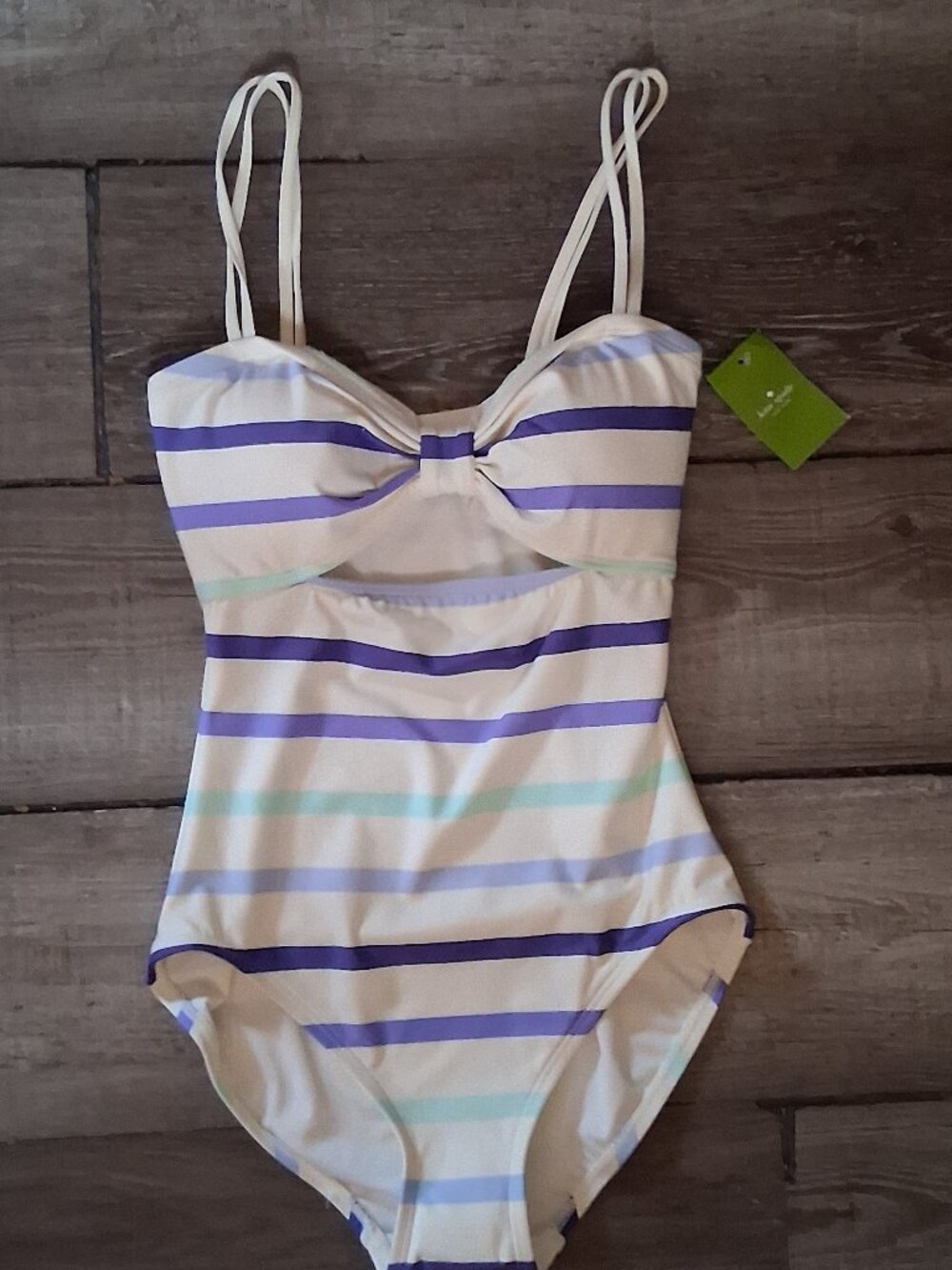 NEW Kate Spade Striped One-piece Swimsuit Provincetown Cut out Small